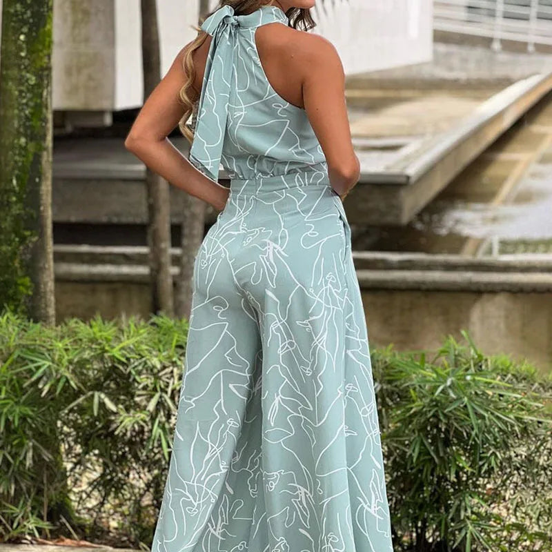 Sexy ärmelloser Jumpsuit Büro-Dame Frühling Sommer Mode Lässige schulterfreie bedruckte Jumpsuits für Frauen 2024 Einteiler Strampler