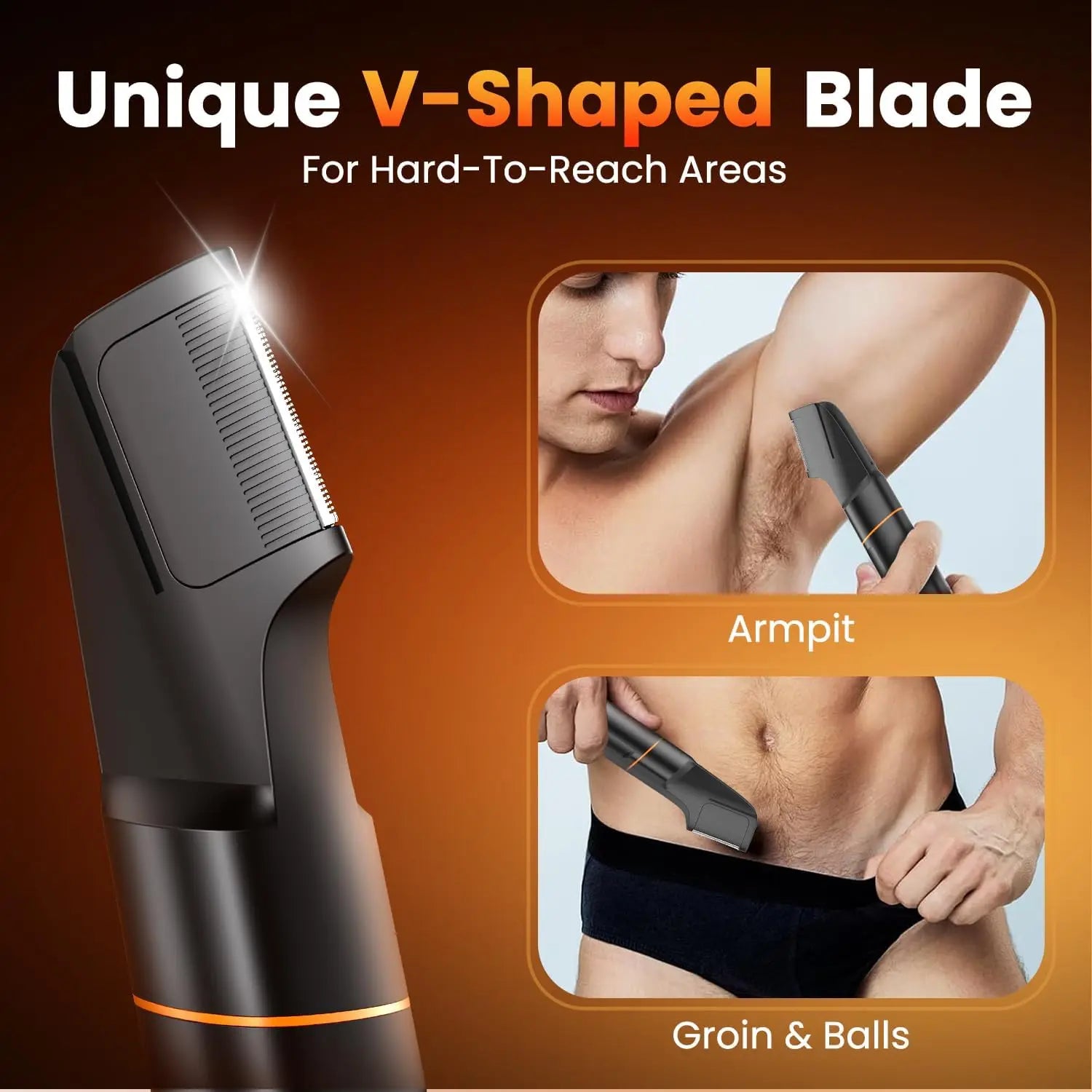 MAXGROOM Manscape Körperhaartrimmer 4 in 1 IPX6 Wasserdicht Intimbereich & Leistengegend Rasierer Elektrisches Pflegeset für Männer Nasen- & Barttrimmer