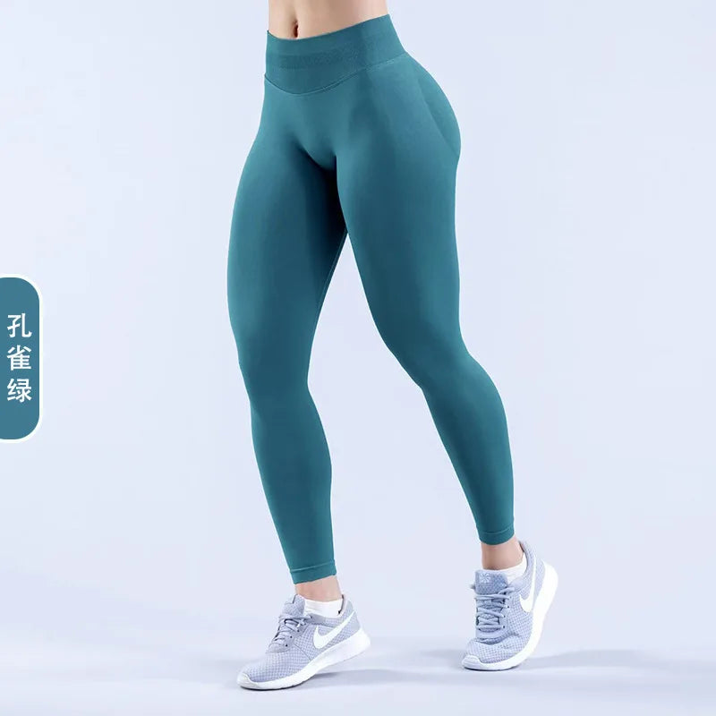 Damen High Waist Nahtlose Yoga Leggings Bauchkontrolle Po-Lifting Workout Hose Weiche Athletic Leggings für Fitnessstudio Fitness Laufen