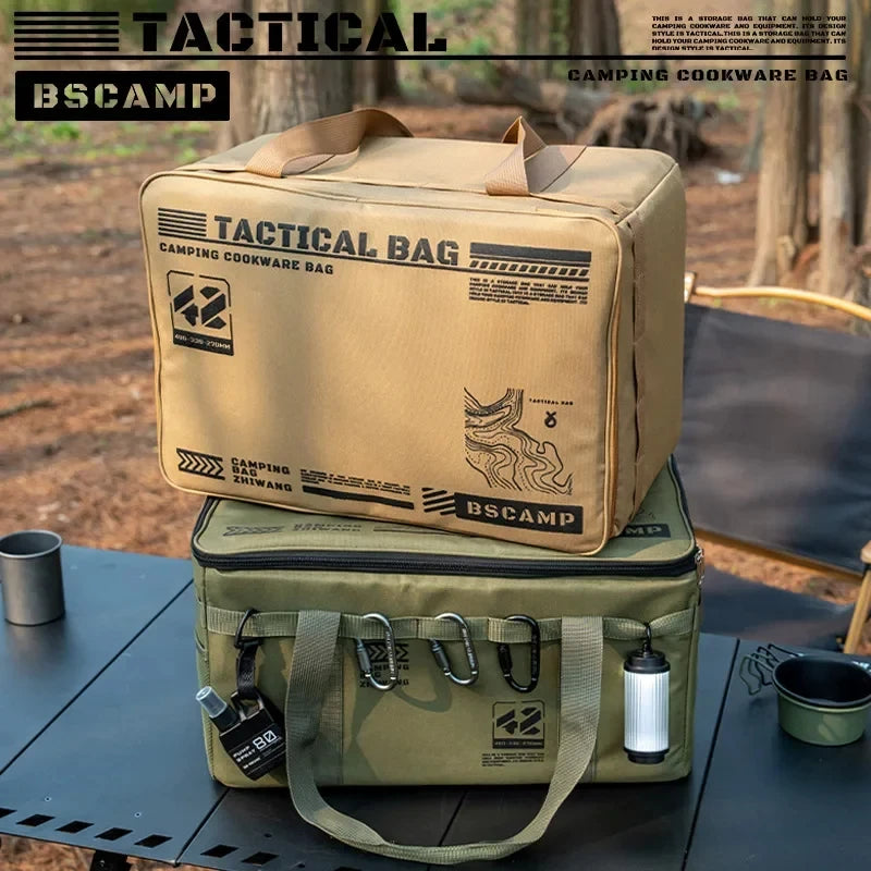 30-42L Tactical Camping Storage Bag - Insulated Folding Box for Picnic, Tableware & Field Equipment Waterproof