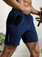 Herren-Shorts für sommerliches Fitnessstudio-Training, Laufen, Radfahren, schnell trocknend, atmungsaktiv, mit Kordelzug, Sporthose, Ausgeh-Outfit0428