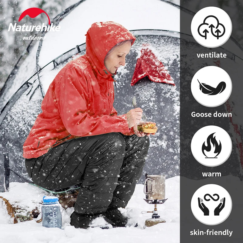 Naturehike Gänsedaunen- & Entendaunenhosen für Damen und Herren, Winterwanderhosen, Outdoor-Skihosen, Camping-Trekkinghosen, verdickte, wasserdichte Hose