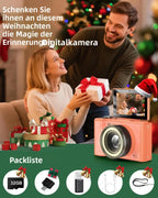 4K-Vlogging-Kamera, 180° drehbarer Bildschirm, Ringlicht & Beauty-Modus, Digitalkamera für Anfänger, 32-GB-SD-Karte enthalten, Weihnachtsgeschenk