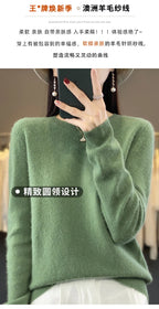 100 % Merinowolle Pullover Damen O-Ausschnitt Kaschmir Strickwaren Female Pullover Herbst Winter Freizeit Oberteile Einfarbig Weiche Kleidung