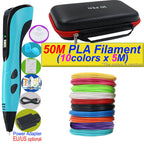 2026 Neue 3D-Druckstift DIY Dreidimensionale Malerei Kinderspielzeug mit LCD-Bildschirm Netzteil 200M PLA-Filament Spielzeug Geschenk