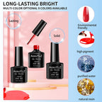 28tlg./Set Gel-Nagellack-Set Glasflasche Soak Off UV-Gel-Lack Rot Rosa Bunter Gel-Nagellack Matt Top Base Coat Nagelgel-Kit