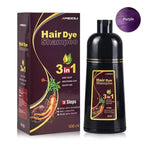 30ml/500ml 3-in-1 Schnell-Haarfärbeshampoo Naturschwarz Kräuter-Haarfarbe Feuchtigkeitsspendend Milde Haarfärbe-Pflegespülung Haarpflegeprodukte