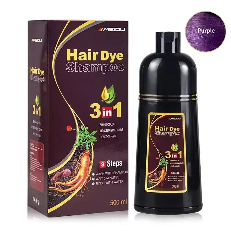 30ml/500ml 3-in-1 Schnell-Haarfärbeshampoo Naturschwarz Kräuter-Haarfarbe Feuchtigkeitsspendend Milde Haarfärbe-Pflegespülung Haarpflegeprodukte