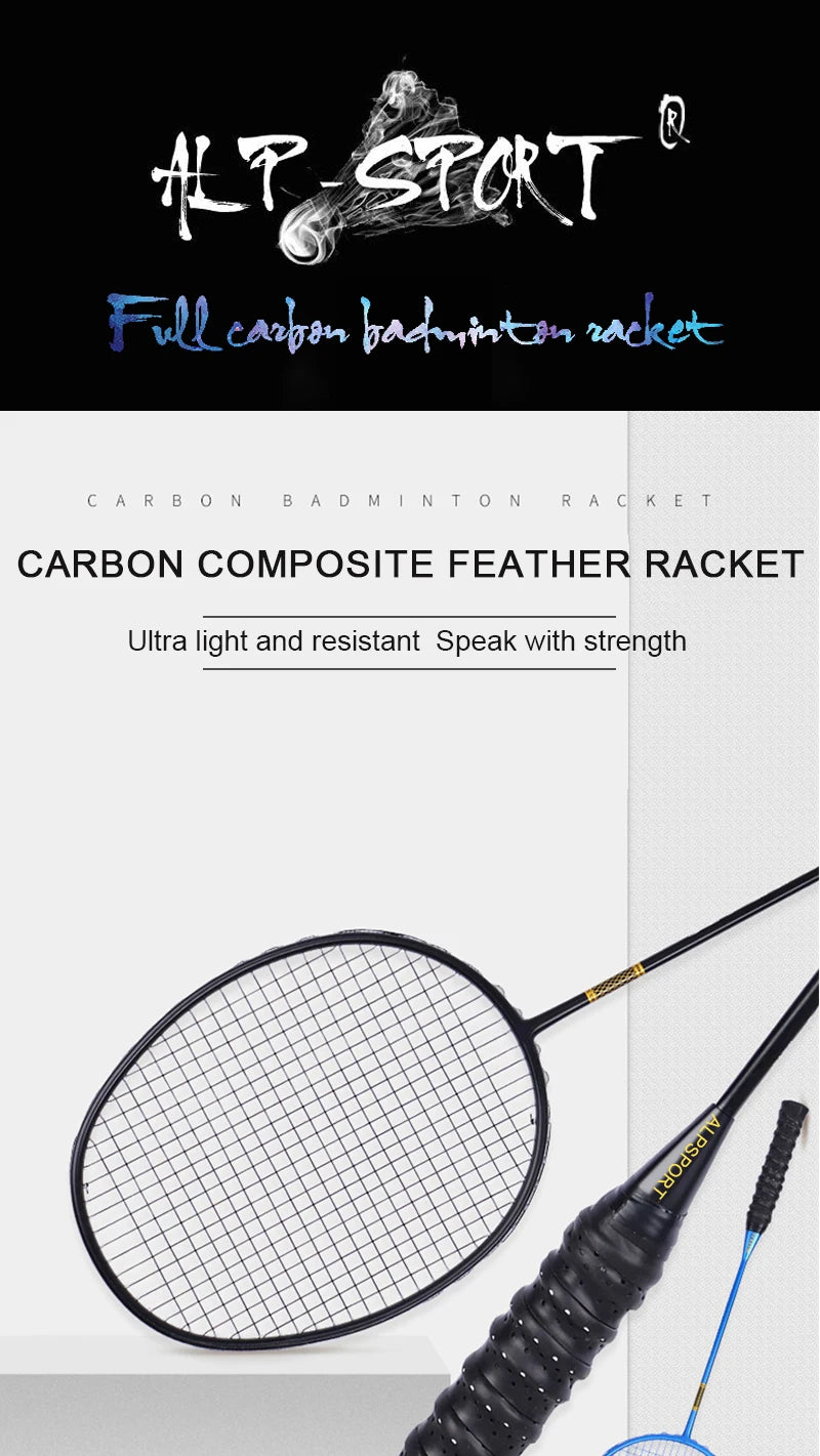 ALP ZJ2.0 Pro 4U 85g 100% Carbonfaser + Titanlegierung Badmintonschläger Ultraleichte Sportausrüstung Schläger Badmintontraining