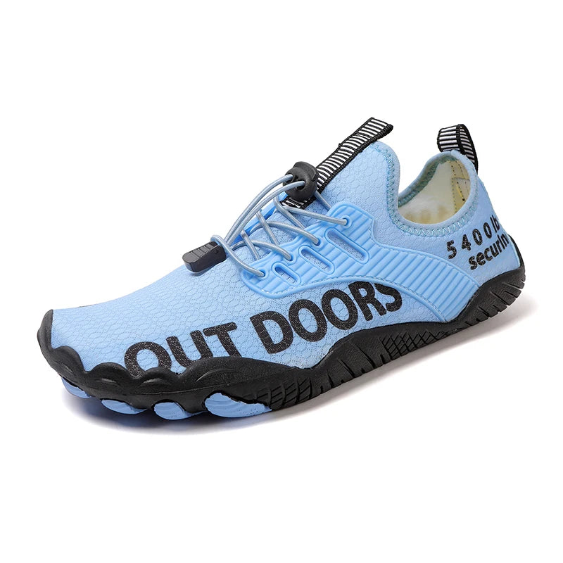 Men Water Sports Shoes Quick Dry Non-Slip Five Finger Shoes Outdoor Wading Swimming Barefoot Aqua Shoes Lightweight Sneakers