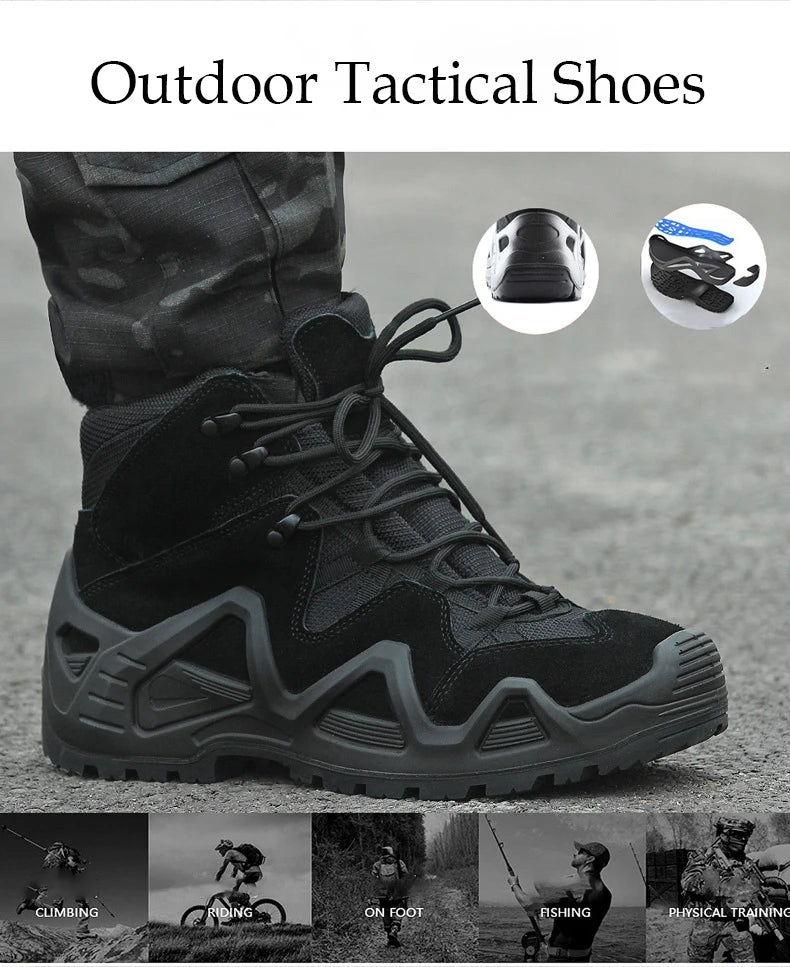 Herren Freizeit Jagd Stiefeletten Outdoor Taktische Wanderschuhe Herren Stiefel Jagd Arbeitsstiefel für Motorradschuhe Militärstiefel