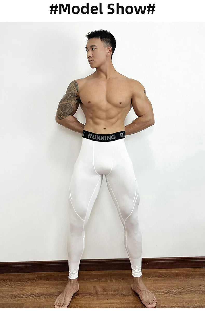 Herren Eng Anliegende Kompressionshose Schnell Trocknende Sportbekleidung Lauftights Herren Leggings Fitness Training Sexy Sport Gym Leggings
