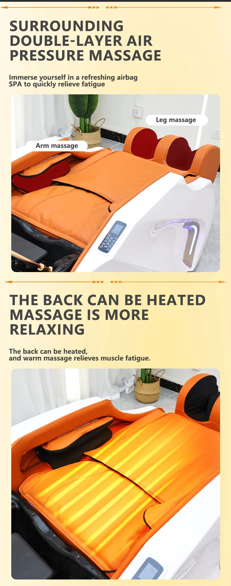 Luxuriöses elektrisches Massage-Kopfhaut-Therapie-Haarwaschbecken für Friseursalons