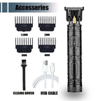 Neu! T9 Elektrischer Haartrimmer/Zubehör | Professioneller USB Rasierer | 0mm Glatzkopf-Haarschneidemaschine Tragbar für Herren Heimfriseur
