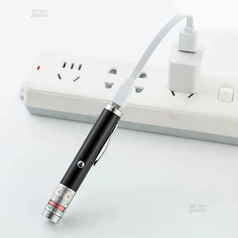 Tragbarer USB-Grünlaserpointer 2-in-1 Abnehmbare Lampenfassung Mini-Laserstift Sichtbarer Fokus Rote Kombination für die Jagd