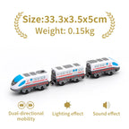 Holz Eisenbahn Lokomotive Magnetische Elektrische Auto Zug Spielzeug Passend für Biro Holz Diecast Slot Schienenbahn Weihnachten Geschenk