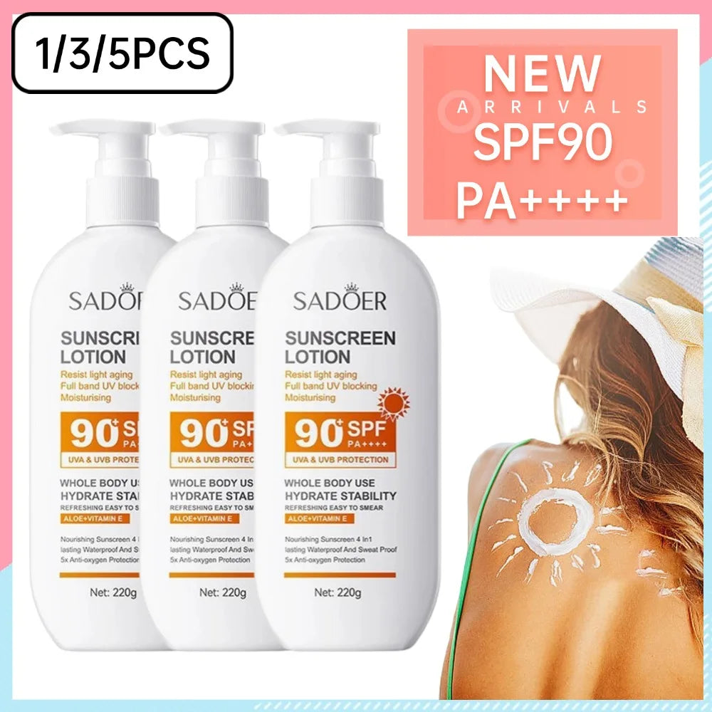 SPF90 PA+++ UVA/UVB sun protection for whole body Anti-aging Refreshing Sunscreen Aloe vitamin E UV Protection sun block Main image