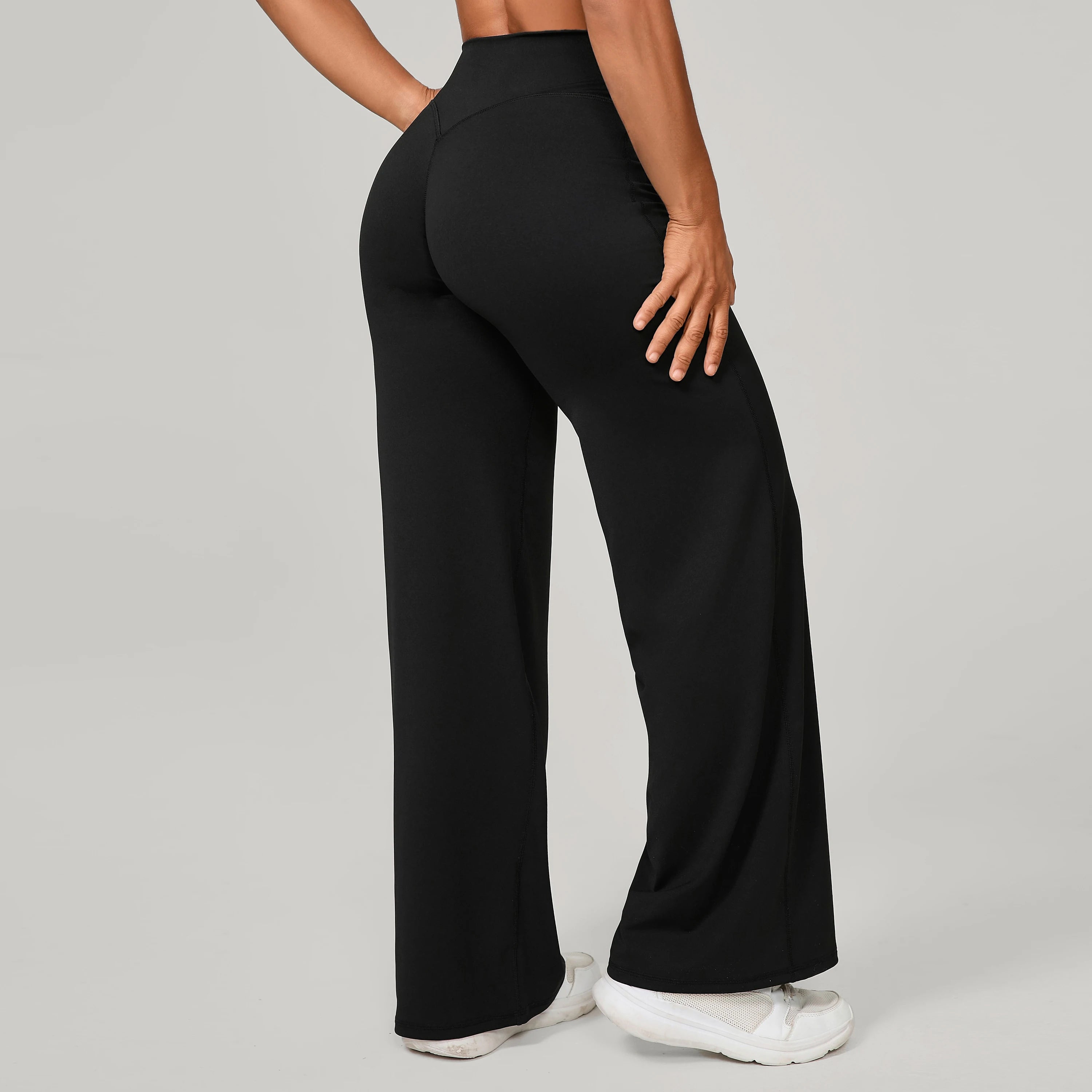 Damen gerade Yoga-Leggings weicher, dehnbarer Stoff Damen-Yogahosen GYM Schweißableitende Eigenschaften Lauf-Sport-Hosen