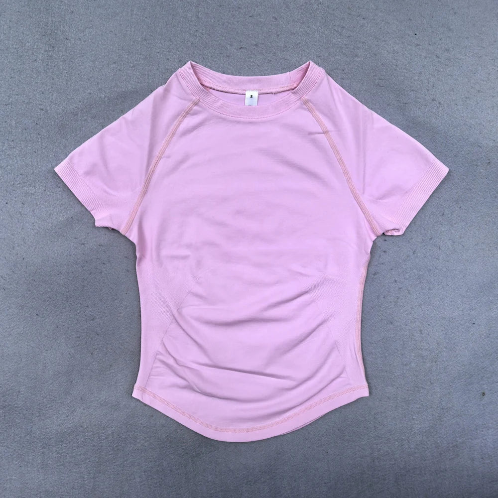 Df Impact Kurzarm-Top Damen Workout-Top Gym Crop Top Leichtes Yoga-Shirt Longline Sport-T-Shirt Fitness Activewear