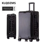 KLQDZMS Deutscher Koffer aus Aluminium-Magnesium-Legierung, 20 Zoll, Handgepäck, 28 Zoll, großes Fassungsvermögen, Reisekoffer aus Leder für Geschäftsreisen