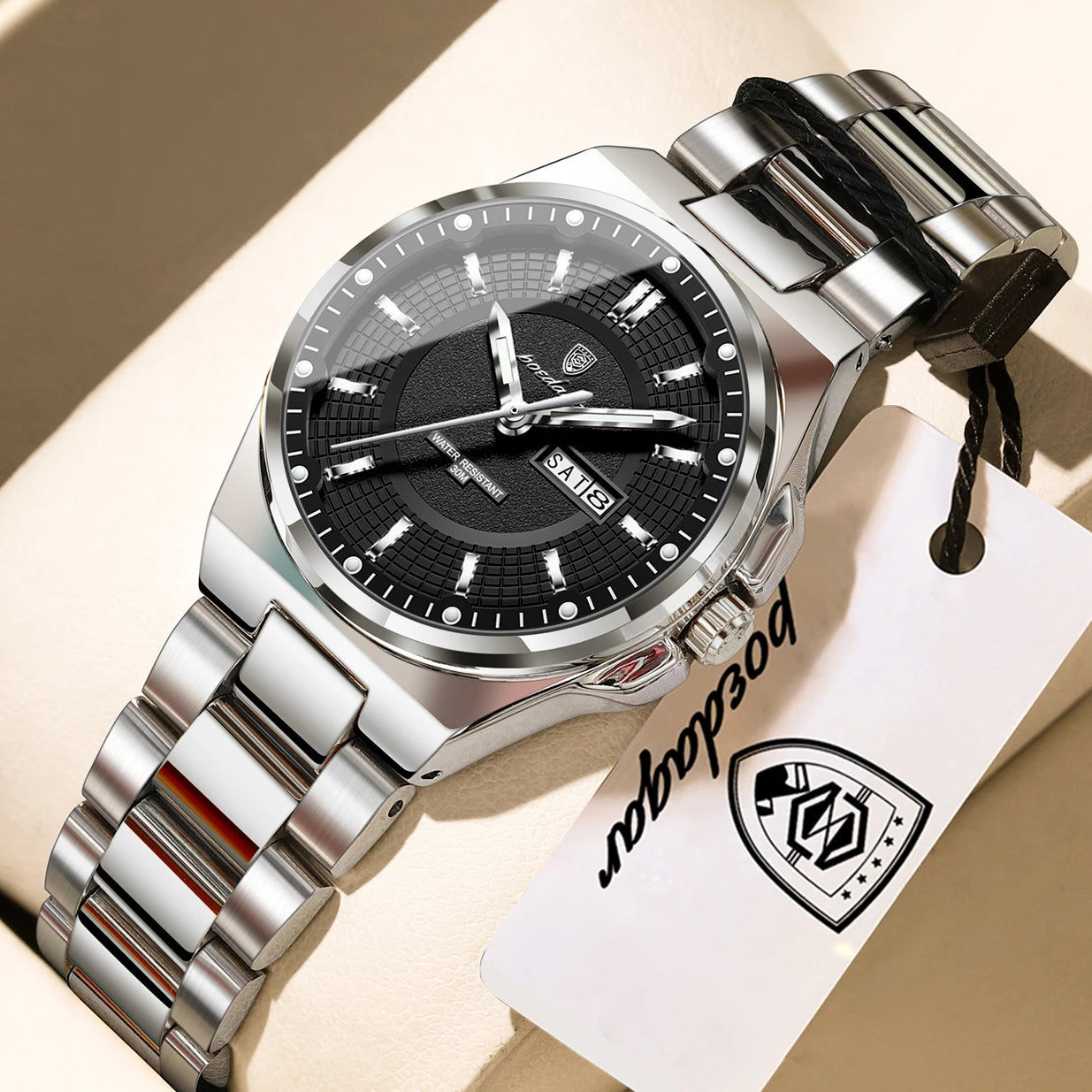 POEDAGAR Fashion Damen-Armbanduhr, Top Elegant, Woche, Datum, Damen-Uhr, Quarz, Edelstahl, Leuchtend, Wasserdicht, Damenuhren, Reloj
