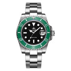 ADDIESDIVE Herren-Uhr klassisch mit Keramiklünette 200m wasserdicht Freizeit Quarz-Uhr BGW9 Blaue Leuchtzeiger Geschenk-Uhr MY-H3-2