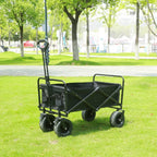 Bollerwagen mit großer Tragfähigkeit, faltbarer Bollerwagen für Garten und Strand, Campingausrüstung mit Getränkehaltern