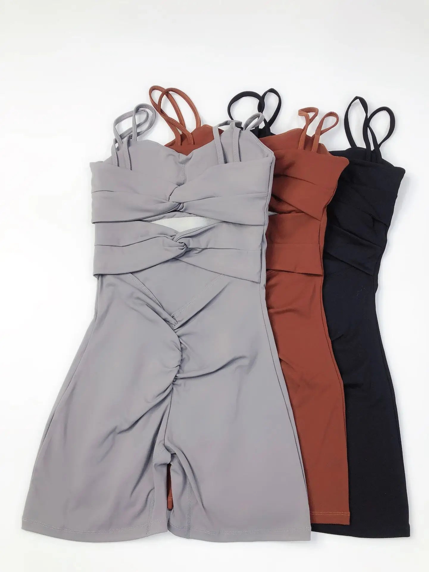 Greenora Damen Workout Strampler Sexy Rückenfrei Yoga Overall Eng Anliegend Body Fitness Activewear Ärmellose Sportbekleidung Einteiler