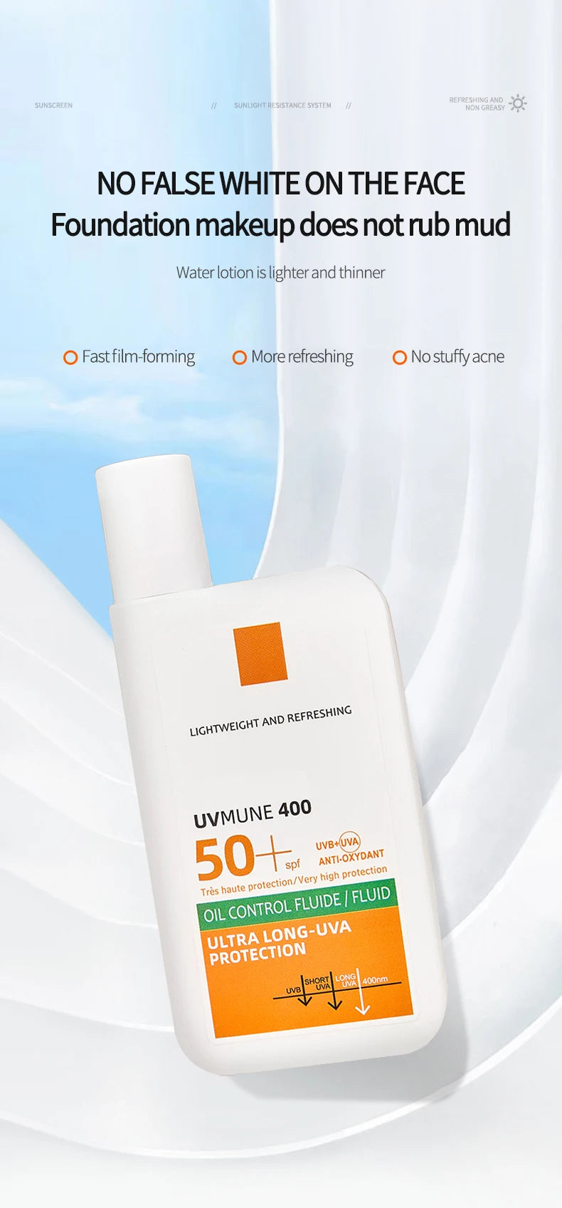 SPF50+ Sonnencreme Lotion Leicht Nicht Fettend UV-Schutz Gesichts- und Körper-Sonnenschutz Langanhaltend Feuchtigkeitsspendend Erfrischender Sonnenschutz