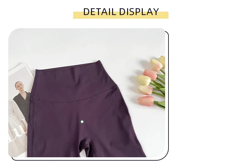 Damen High-Waist Schlag-Yogahosen Bequeme Pilates-Laufleggings Stylische Fitness-Sporthosen