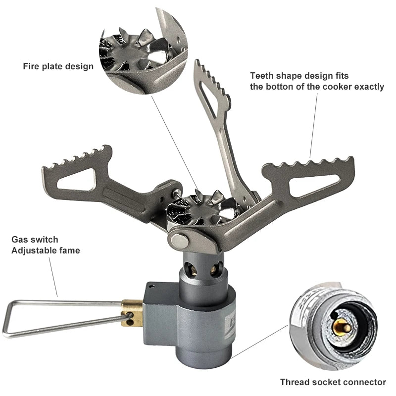 BRS Outdoor Gas Stove Mini Camping Gaskocher 25g Ultraleicht Titan Picknick Wanderkocher Überlebensofen BRS-3000T