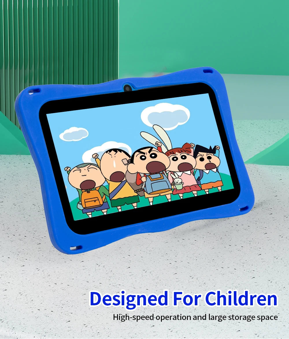 BDF Tablet für Kinder 7 Zoll Android 11 System 32 GB WiFi Bluetooth Dual-Kamera Bildungssoftware installiert mit Schutzhülle