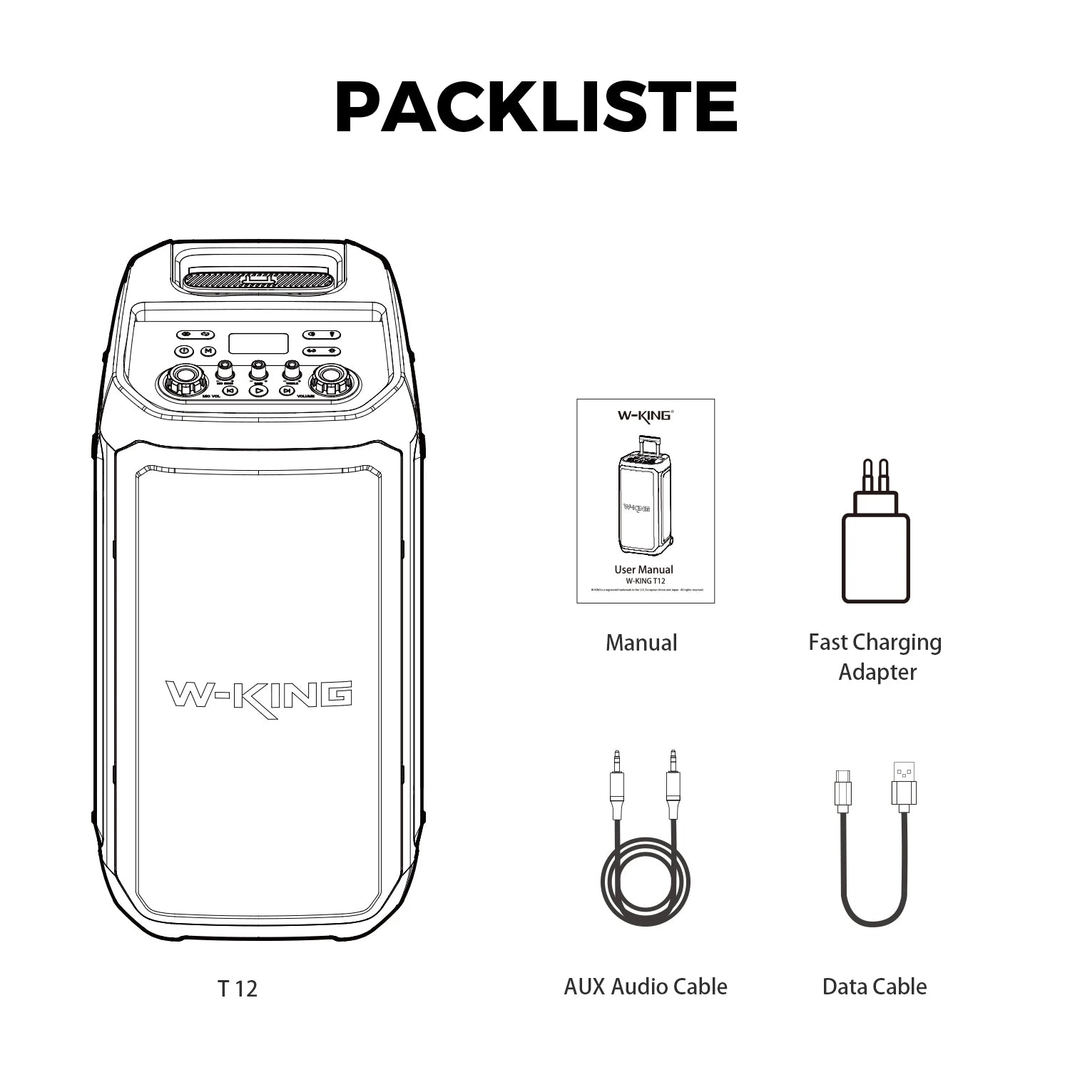 W-KING T12 Portable Bluetooth Speaker Box with 370W MAX Pro Sound, Light Show, CSB, Bass Boost, Wheels and Telescopic Handle