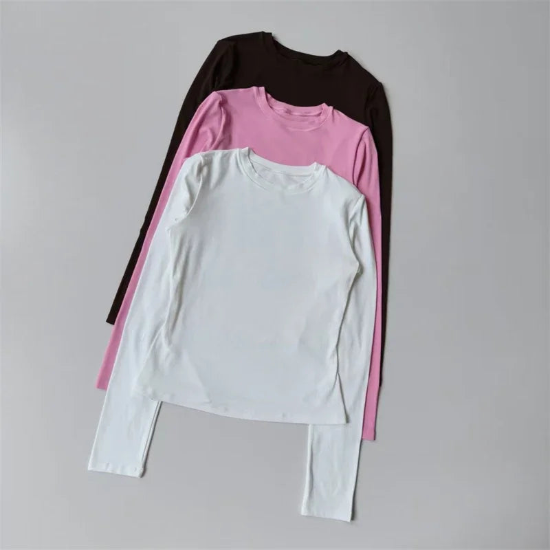 Nahtlose Sport-Langarmshirts Damen Lässiges Outdoor Top Gym Fitness Bekleidung T-Shirt Yoga Shirt Push Up Workout Kleidung Damen Hauptbild