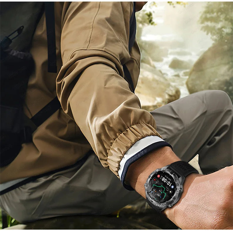 GPS Smart Watch for Men 2G ROM GPS Offline Maps Waterproof Swim Hiking Fitness Tracker Sleep SpO2 Rugged Durable Smartwatch GPS