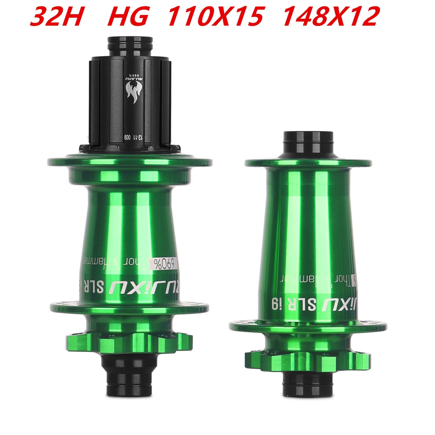 grün RUJIXU SLR I9 690 Click Nabe 7 Lager MTB Mountainbike Nabe Vorderrad Hinterrad 32 Loch QR TA BOOST Scheibenbremse Fahrrad MS/XD Naben
