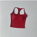 Sport- und Fitnessweste mit Brustpolster Sommer Stoßfest Schönheitsrücken Nude Feeling Anzug Pilates Training Yoga Top Yoga Kleidung
