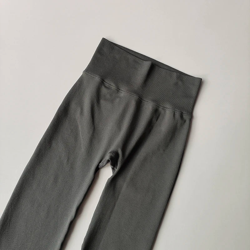 High-Waist Kompressionshose ohne sichtbare Nähte, Mikro-Schlag Yoga Outdoor-Bekleidung Nahtlose Elastische Fitnesshose Shaping Leggings