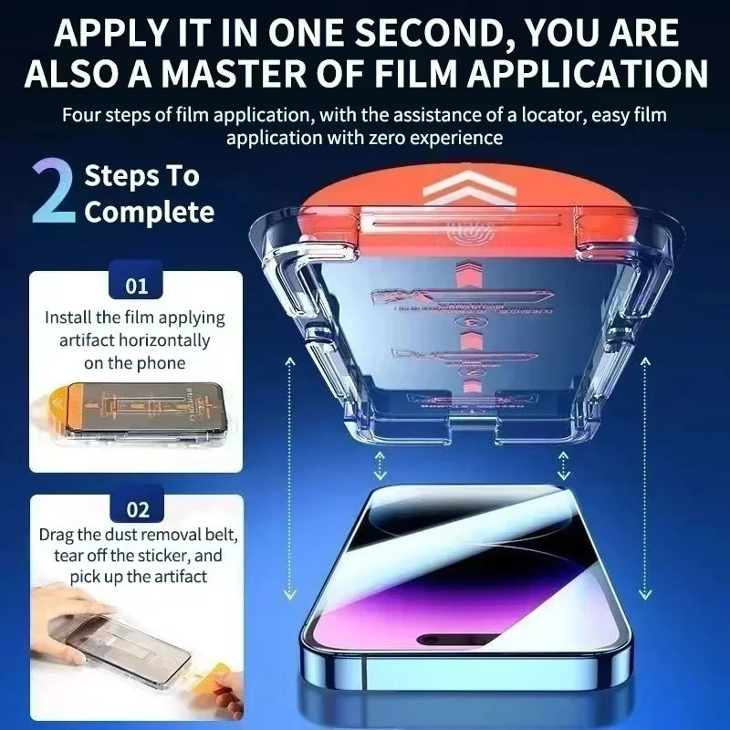 Oleophobe, staubfreie Displayschutzfolie für iPhone 17 Pro Max 16 15 13 11 12 14 Pro Max SE 7 8 XR Einfache Installation Glas Zweitbild