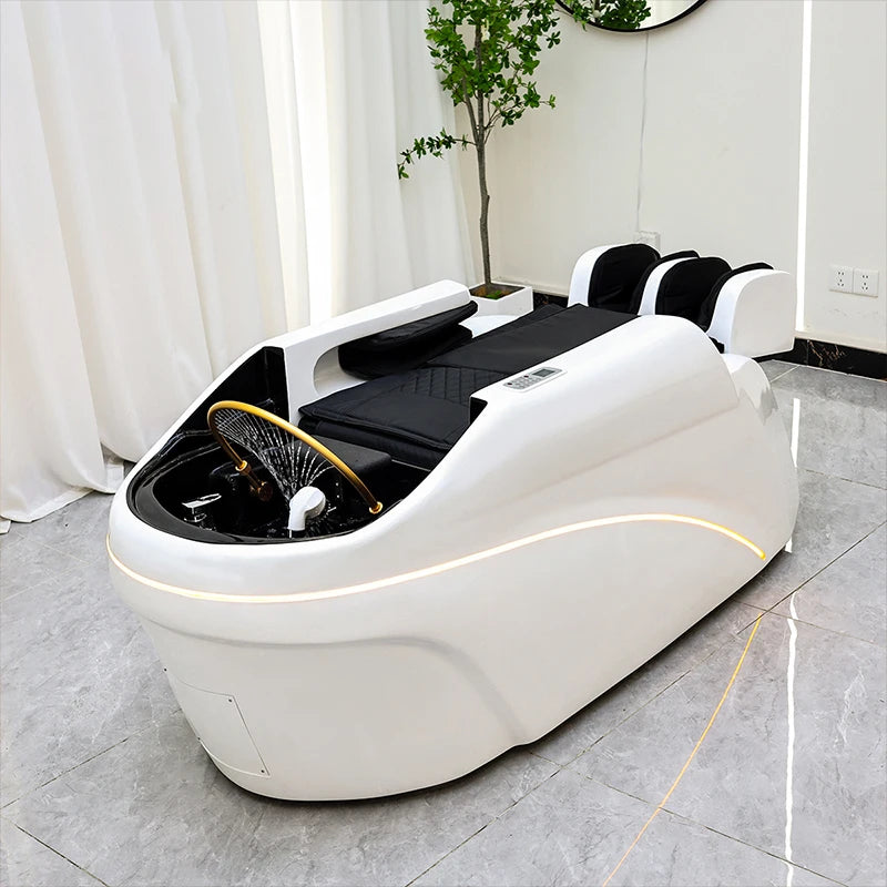 Salon Head Spa Shampoo Massage Bed Synthetic Leather Head Therapy Bed Automatic Massage Shampoo Chair Hair Spa Equipment Durable Main image