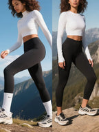 Sommerschlussverkauf High-Waist Yoga-Hose – 4-Wege-Stretch schnelltrocknende Leggings für Laufen Radfahren Fitnessstudio-Training
