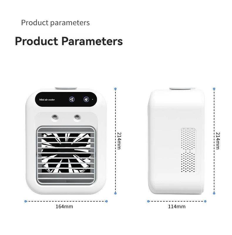 Kabelloser Klimaanlagen-Mini-Ventilator, tragbarer Luftkühler, 500 ml Eiswassersprühbefeuchter für den Heimgebrauch, Klimaanlagen-Nebelventilator, USB