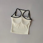 Sport- und Fitnessweste mit Brustpolster Sommer Stoßfest Schönheitsrücken Nude Feeling Anzug Pilates Training Yoga Top Yoga Kleidung