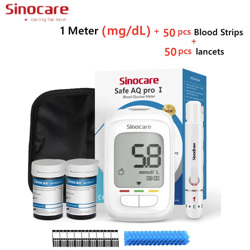 Sinocare Safe AQ pro Ⅰ Blutzuckermessgerät Glucometer Kit Diabetes Tester Medizinisches Blutzuckermessgerät oder nur Teststreifen Lanzetten
