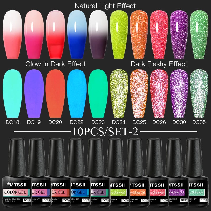 10/12PCS/SET Katze Magnetisches Gel Nagellack Set 9D Reflektierendes Glitzer Gel Halbpermanentes UV Gel Soak Off Funkelndes Nagelkunst Kits