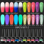 10/12PCS/SET Katze Magnetisches Gel Nagellack Set 9D Reflektierendes Glitzer Gel Halbpermanentes UV Gel Soak Off Funkelndes Nagelkunst Kits