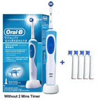 Oral B Elektrische Zahnbürste 2D Rotierende Vibrationsreinigung Ladezahnbürste Cross Action Borsten Mundpflege 4 Geschenk-Bürstenköpfe gratis