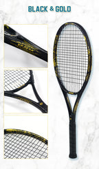 Golden-Dragon Carbonfaser Tennisschläger für Erwachsene, ideal für Fortgeschrittene, Drachen-Design im chinesischen Stil, 50–60 lbs, Gratis-Geschenke