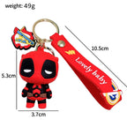 Marvel cartoon Avengers cute silicone doll keychain Spiderman Iron Man Captain America Hulk Thor Batman school bag pendant