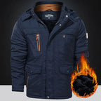 Herren Winterjacke Fleece-Futter Outdoor Parka Mantel Kapuzen-Windbreaker Militär Dick Warme Oberbekleidung Große Größe 6XL Multi-Taschen